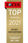 Focus Ärzteliste Top-Mediziner Sportorthopädie Siegel 2021