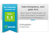 Bewertungsgrafik von jameda auf Basis von Kundenbewertungen generiert Dr. Rauch unter den Top-Ärzten bei jameda